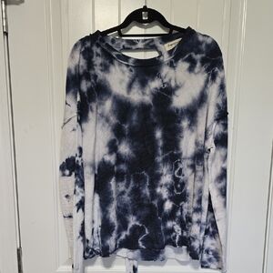Impressions Blue and White Tie-Dye Open Back